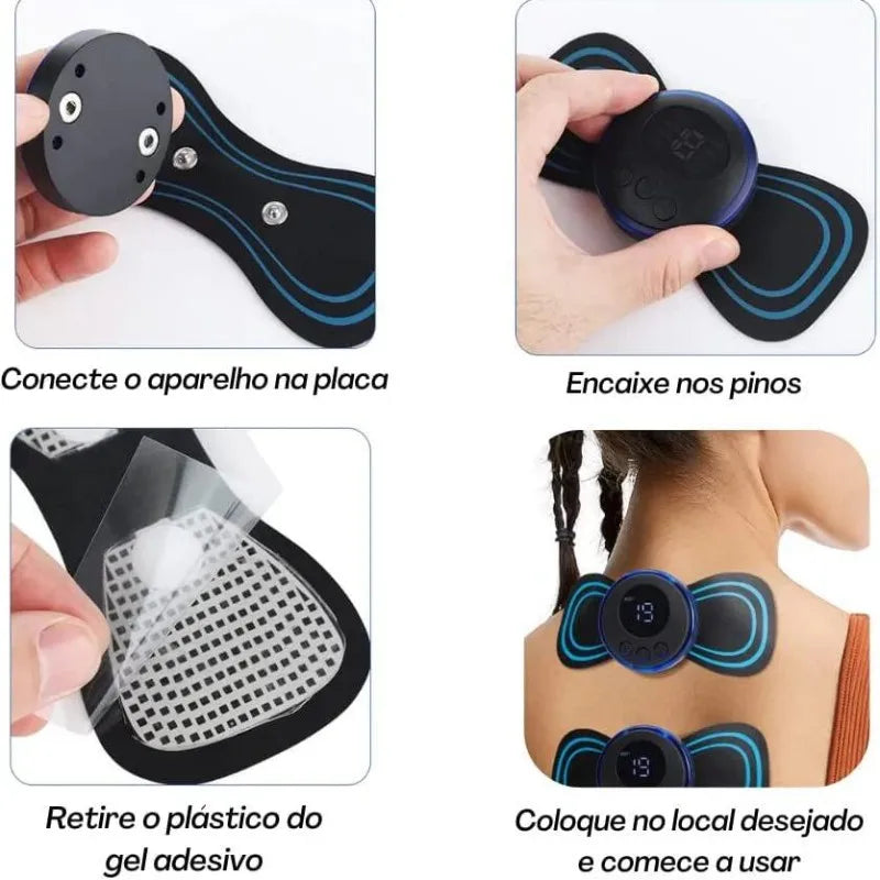 Mini Massajador Portátil EMS para Dores Cervicais