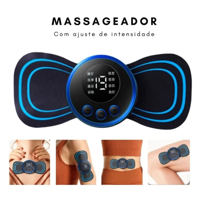 Mini Massajador Portátil EMS para Dores Cervicais