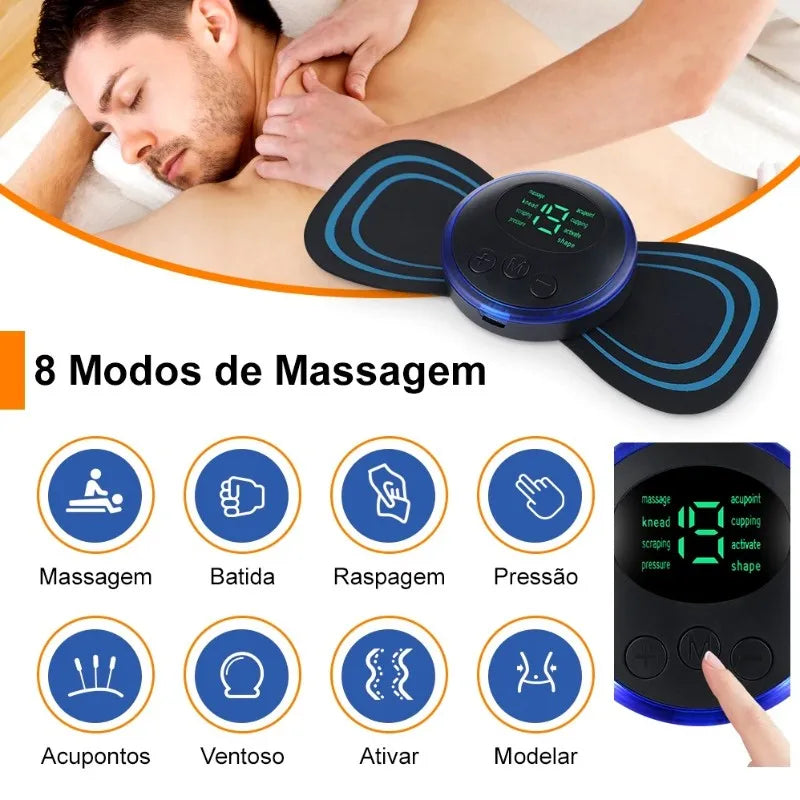 Mini Massajador Portátil EMS para Dores Cervicais